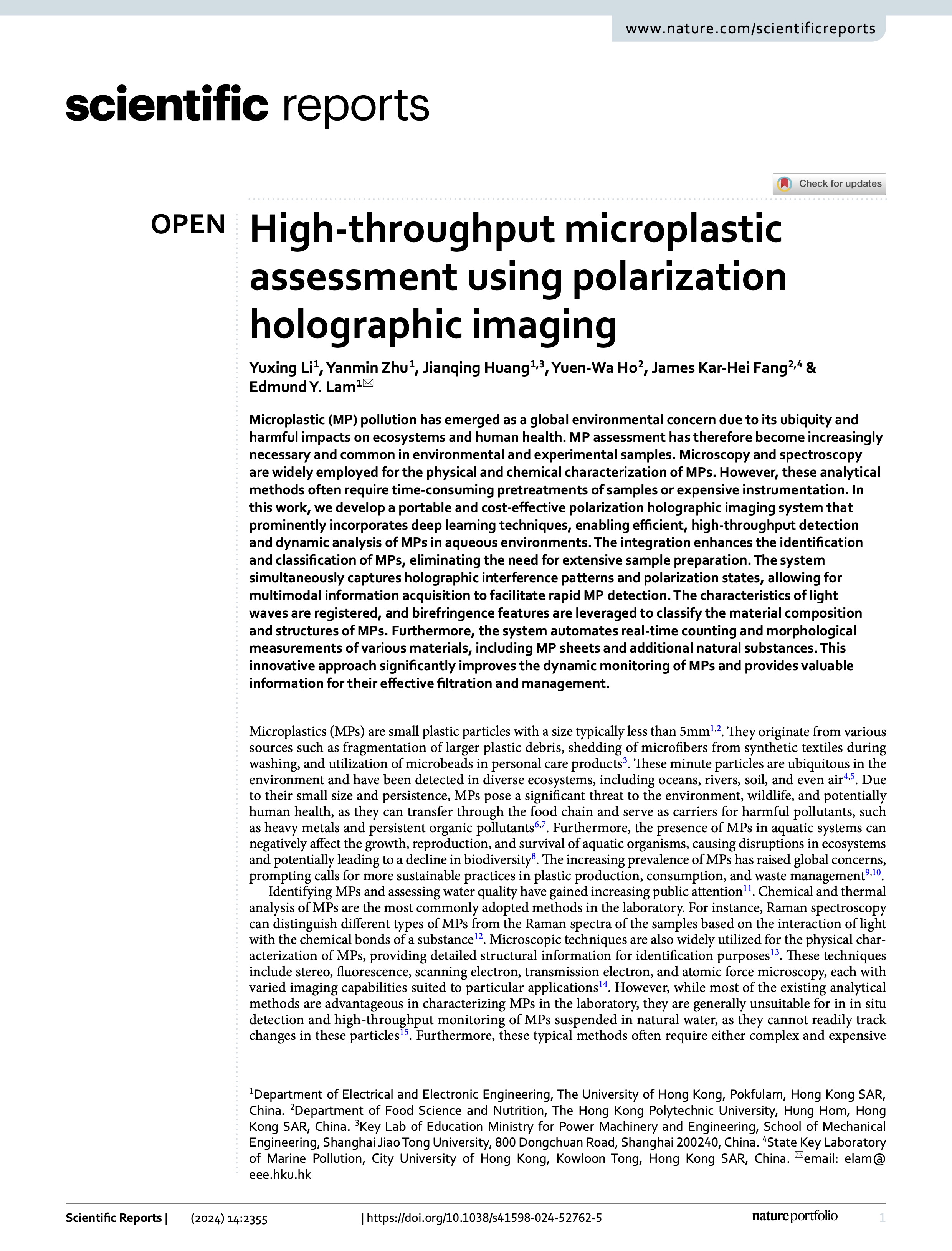 Li et al. 2024 – Polarization holographic imaging of MPs